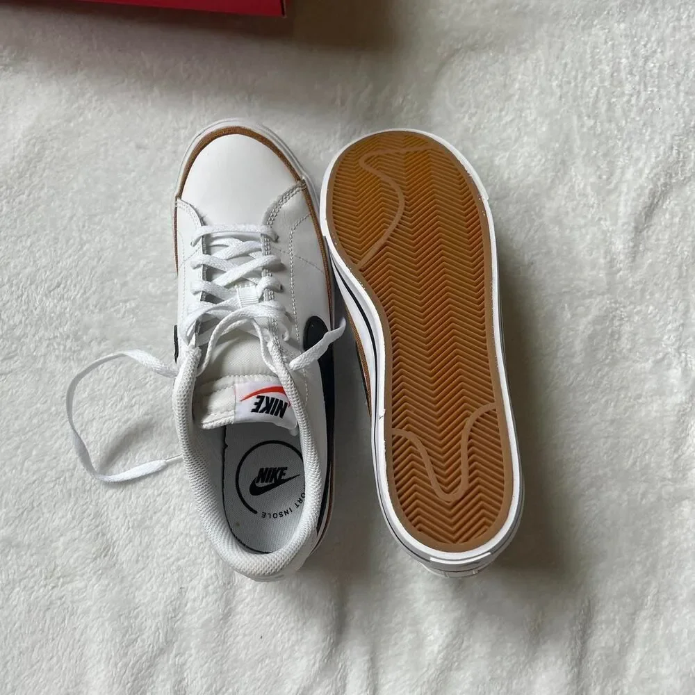 Nike Court Legacy White Black Desert Ochre Women’s 8 Brand New 6.5 youth